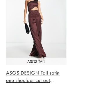 ASOS Tall Satin Cut-Out Jumpsuit in Deep Brown